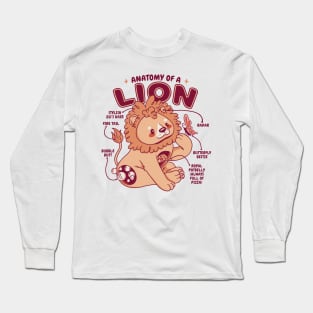 Anatomy Of A Lion Funny Cute Lion Design Long Sleeve T-Shirt